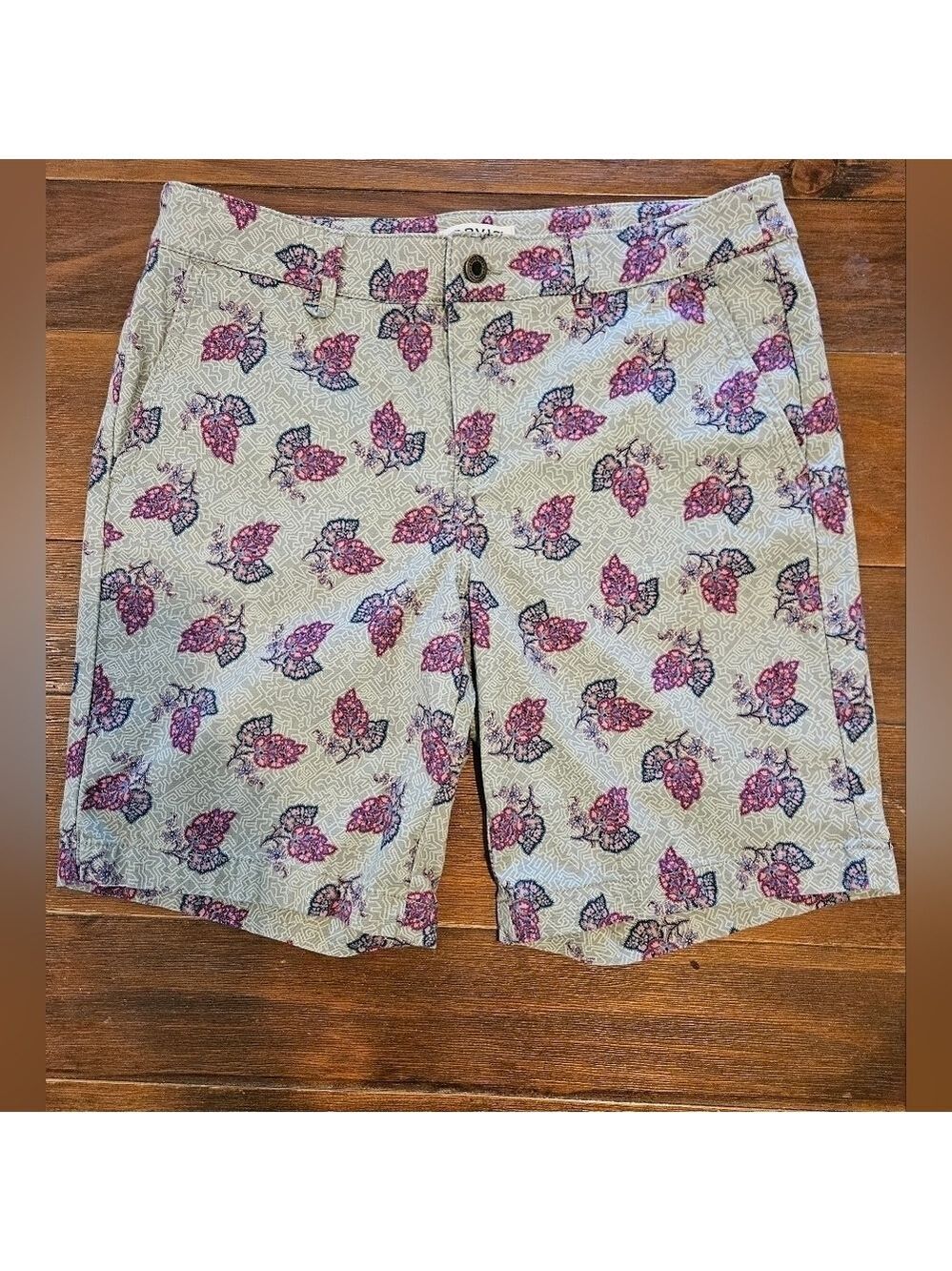 ORVIS WOMEN'S VINTAGE MULTICOLOR FLORAL & ABSTRACT PRINT BERMUDA SHORTS SIZE 12